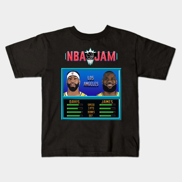 NBA JAM - Lakers Basketball Kids T-Shirt by Buff Geeks Art